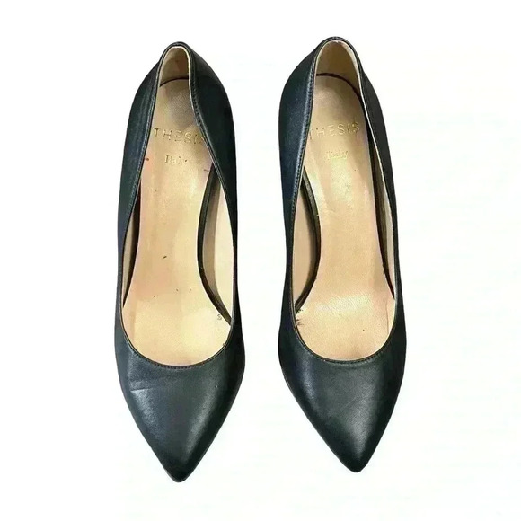 Thesis Eve Classic Pump Black Leather Heels Size EU 38 US 7.5 - Picture 4 of 12
